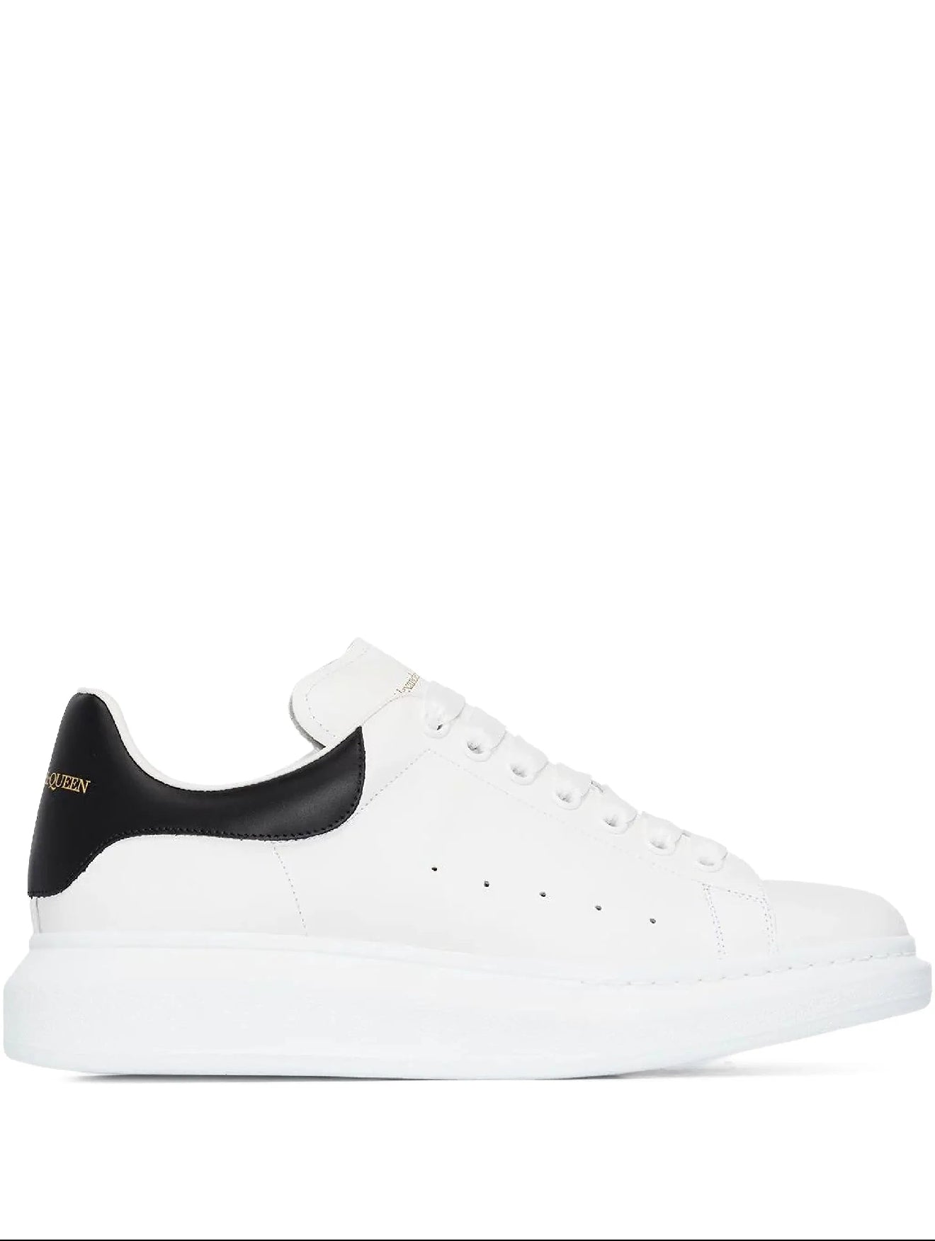Sneakers Alexander McQueen bianche con tallone nero