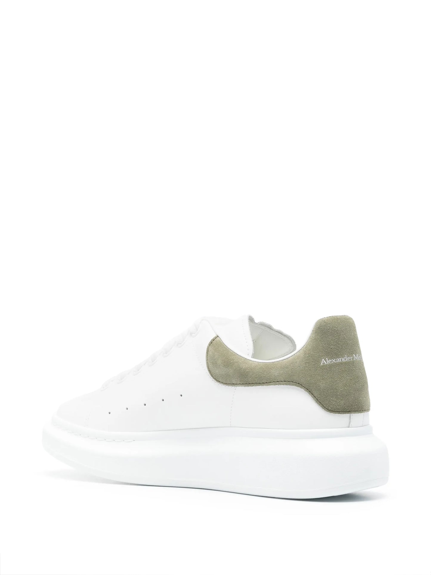 Alexander McQueen Lace-Up Leather Sneakers – White