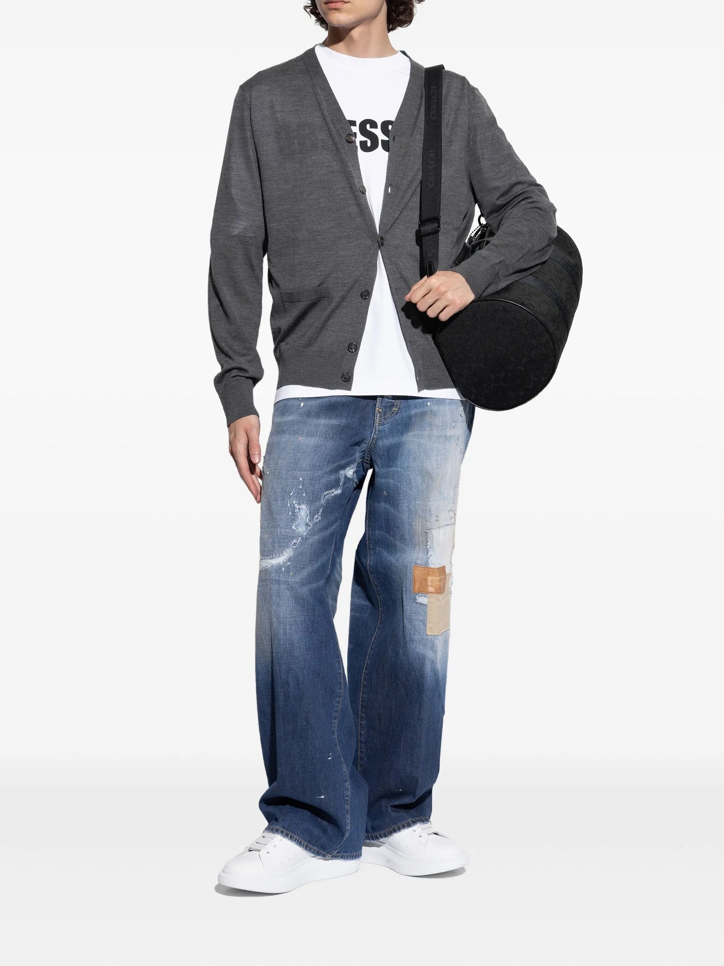 Alexander McQueen Oversized Stud-Embellished Sneakers – White Leather