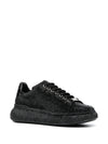 Philipp Plein Crystal Embellished Low-Top Sneakers Black Leather