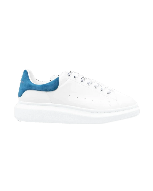 Alexander McQueen White Oversized Leather Sneakers Suede Heel
