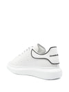 Alexander McQueen White Oversized Lace-Up Sneakers Black Heel & Trim