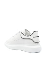 Alexander McQueen White Oversized Lace-Up Sneakers Black Heel & Trim