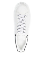 Alexander McQueen White Oversized Lace-Up Sneakers Black Heel & Trim