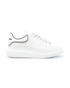 Alexander McQueen White Oversized Lace-Up Sneakers Black Heel & Trim