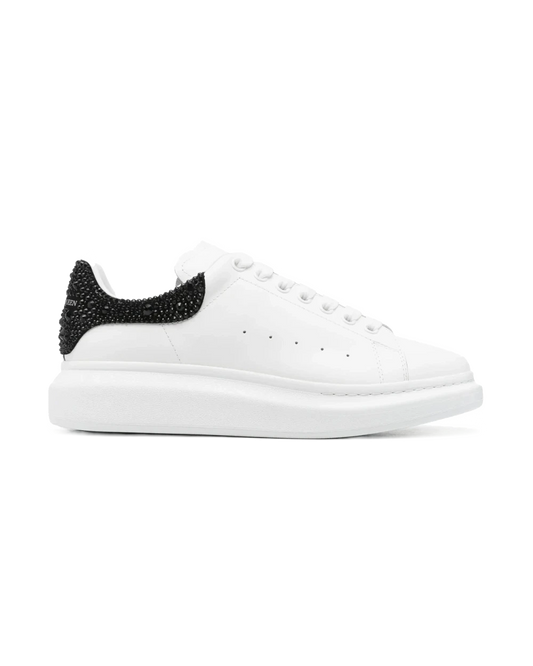 Alexander McQueen Oversized Sneakers White Black Crystal Heel