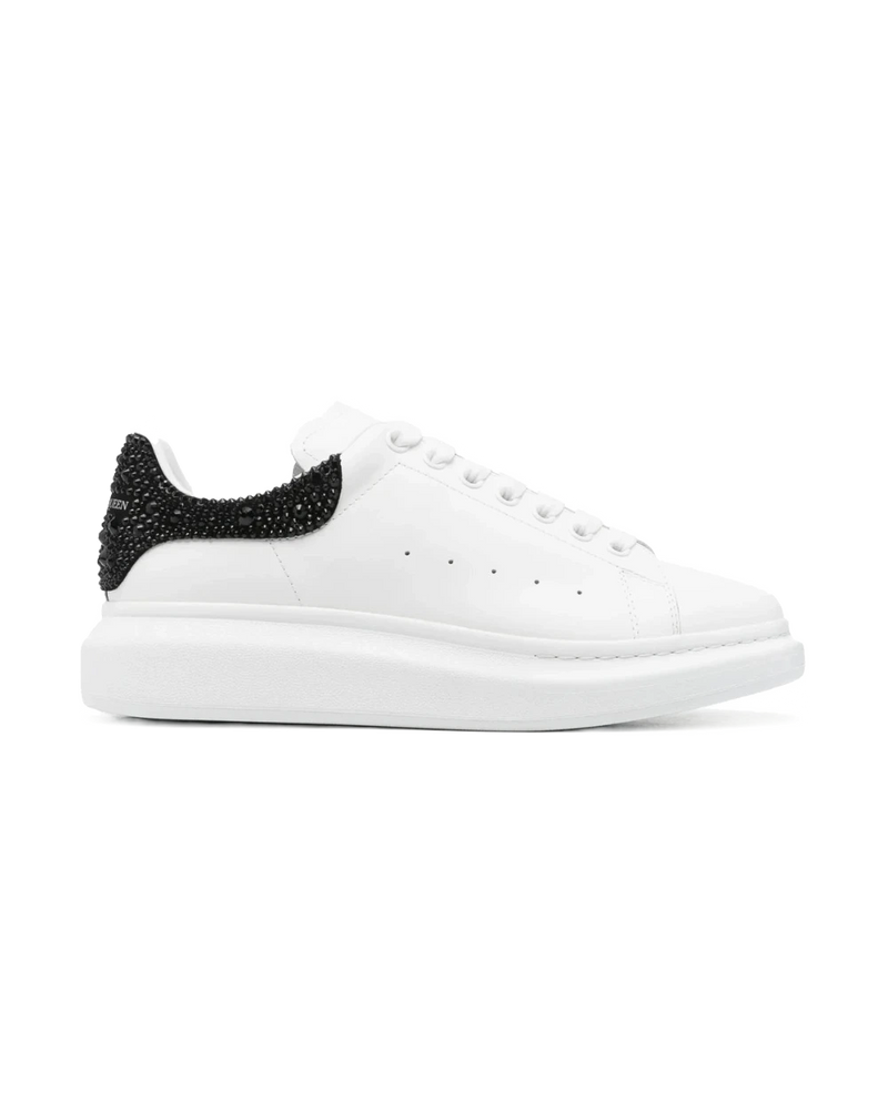 Alexander McQueen Oversized Sneakers White Black Crystal Heel