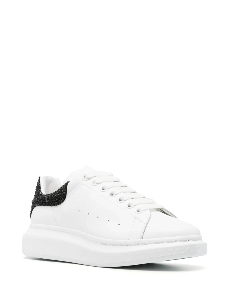 Alexander McQueen Oversized Sneakers White Black Crystal Heel