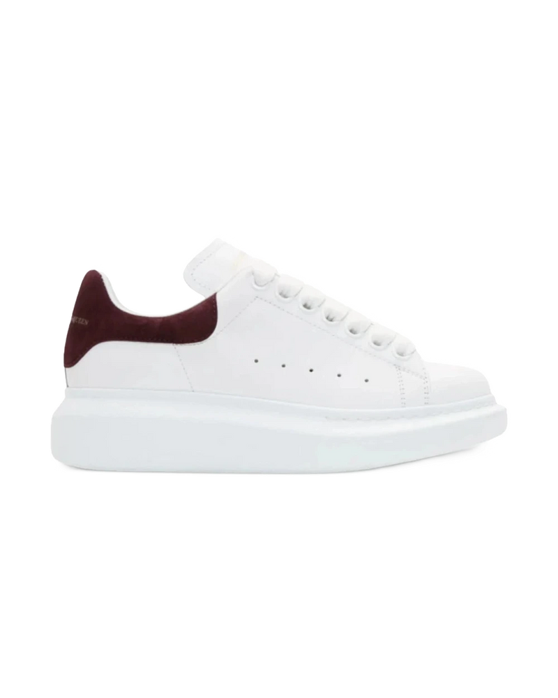 Alexander McQueen Oversized White & Burgundy Leather Sneakers