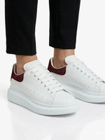 Alexander McQueen Oversized White & Burgundy Leather Sneakers