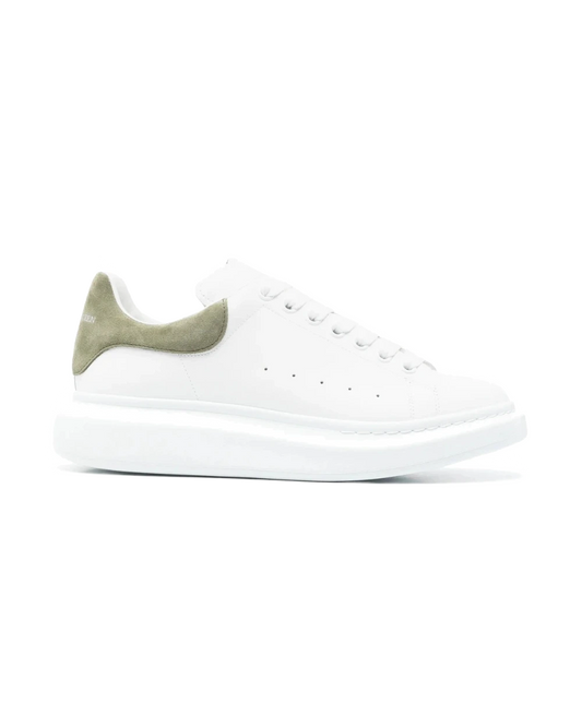 Alexander McQueen Lace-Up Leather Sneakers – White