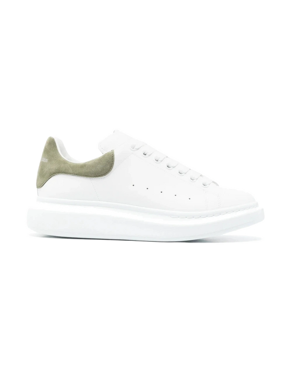 Alexander McQueen Lace-Up Leather Sneakers – White