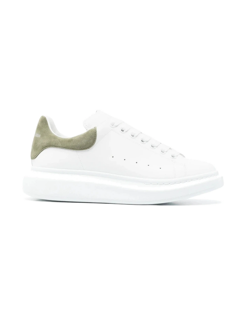 Alexander McQueen Lace-Up Leather Sneakers – White