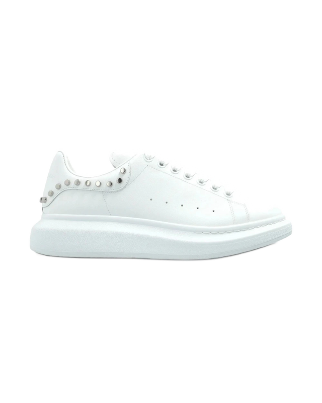Alexander McQueen Oversized Stud-Embellished Sneakers – White Leather