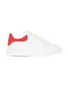 Alexander McQueen Oversized Leather Sneakers – White with Red Heel