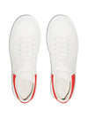 Alexander McQueen Oversized Leather Sneakers – White with Red Heel