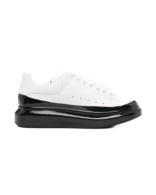 Alexander McQueen Contrasting-Sole Leather Sneakers – White Oversized Sole