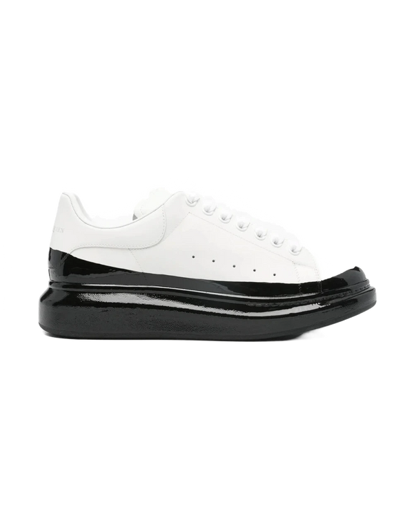 Alexander McQueen Contrasting-Sole Leather Sneakers – White Oversized Sole