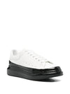 Alexander McQueen Contrasting-Sole Leather Sneakers – White Oversized Sole