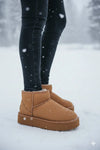 Sheepskin Platform Ankle Boots