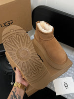 Sheepskin Platform Ankle Boots