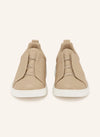 Zegna Triple Stitch™ Slip-On Sneakers – Beige / White