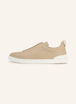 Zegna Triple Stitch™ Slip-On Sneakers – Beige / White