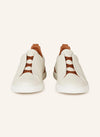 Zegna Triple Stitch™ Slip-On Sneakers – White / Cognac