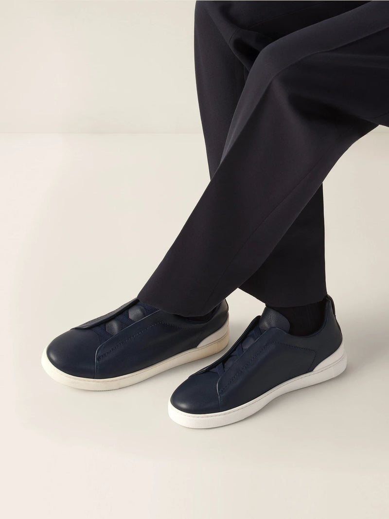 Zegna Triple Stitch™ Slip-On Sneakers – Blue