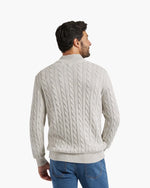 Men's Cable-Knit Half-Zip Sweater – Grey