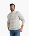 Men's Cable-Knit Half-Zip Sweater – Grey
