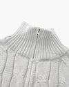 Men's Cable-Knit Half-Zip Sweater – Grey