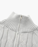 Men's Cable-Knit Half-Zip Sweater – Grey