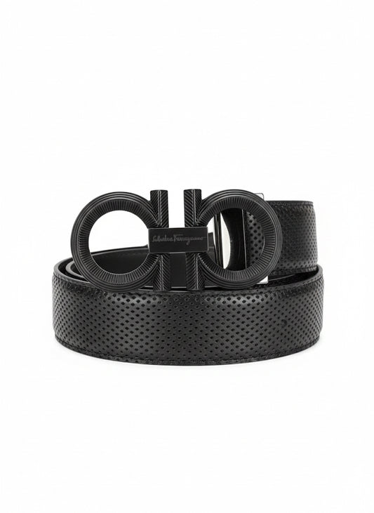 Salvatore Ferragamo Reversible Black/Brown Leather Gancini Belt