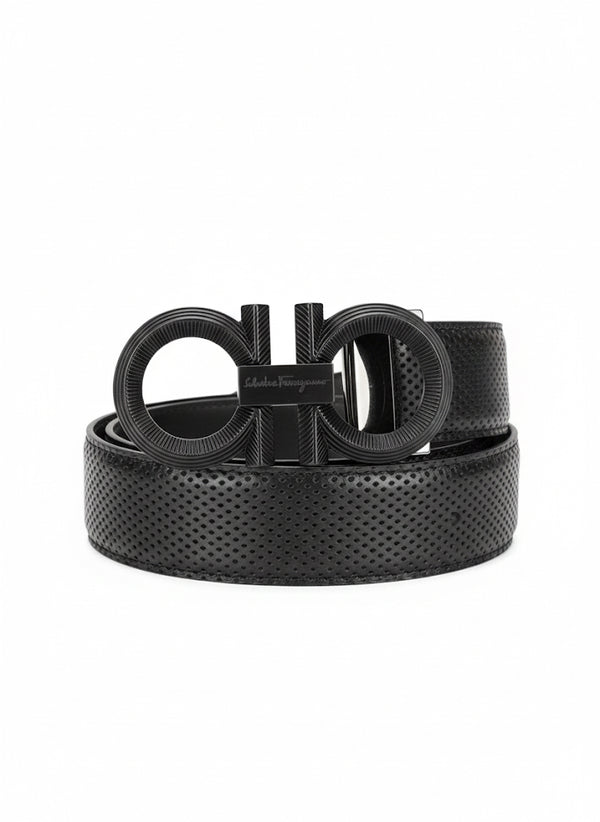 Salvatore Ferragamo Reversible Black/Brown Leather Gancini Belt