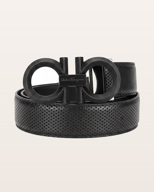 Salvatore Ferragamo Reversible Black/Brown Leather Gancini Belt