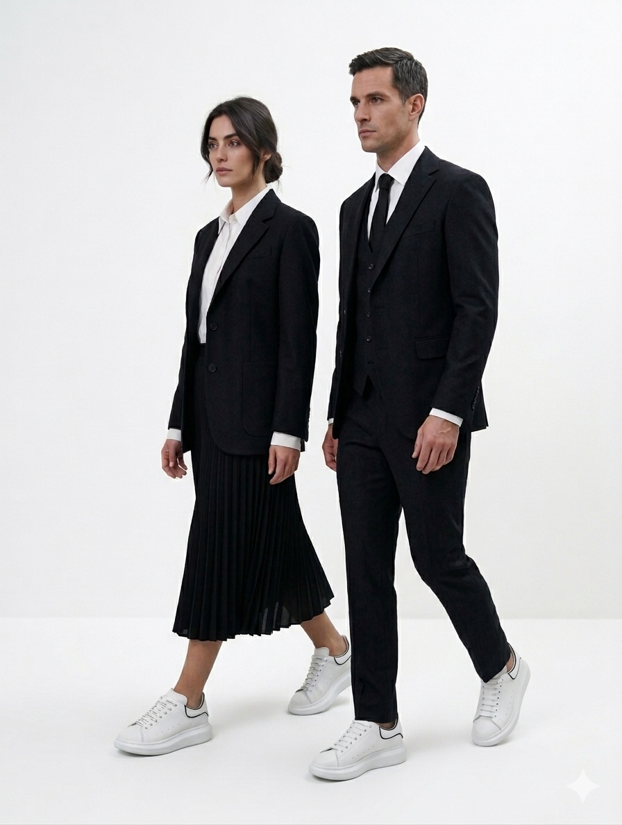 Alexander McQueen White Oversized Lace-Up Sneakers Black Heel & Trim