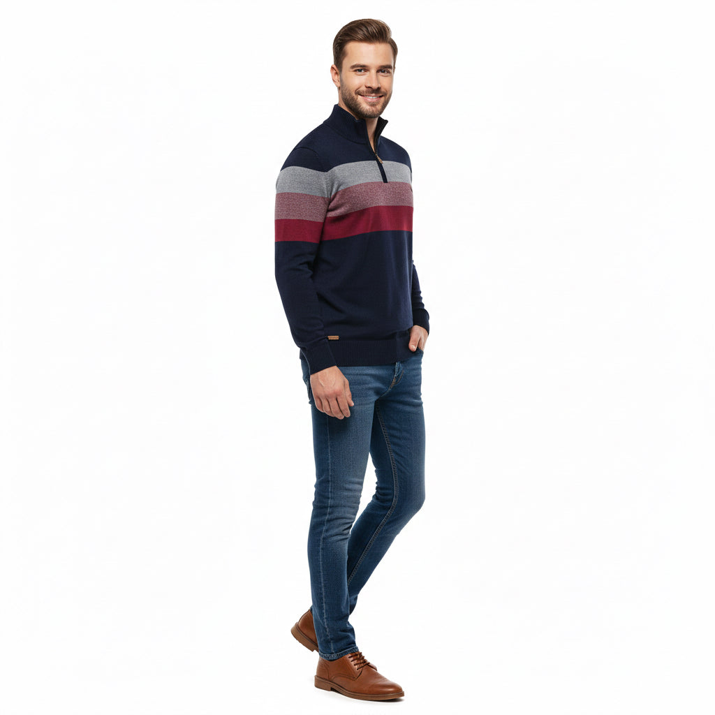 AIOPESON Men’s Cotton-Blend Zip-Up Sweatshirt