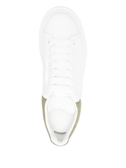 Alexander McQueen Lace-Up Leather Sneakers – White