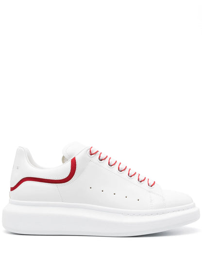 Alexander McQueen Kožené Tenisky na Šněrování – Bílé