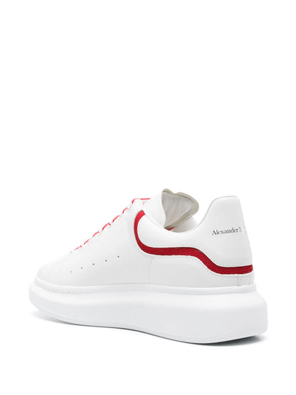 Alexander McQueen Kožené Tenisky na Šněrování – Bílé
