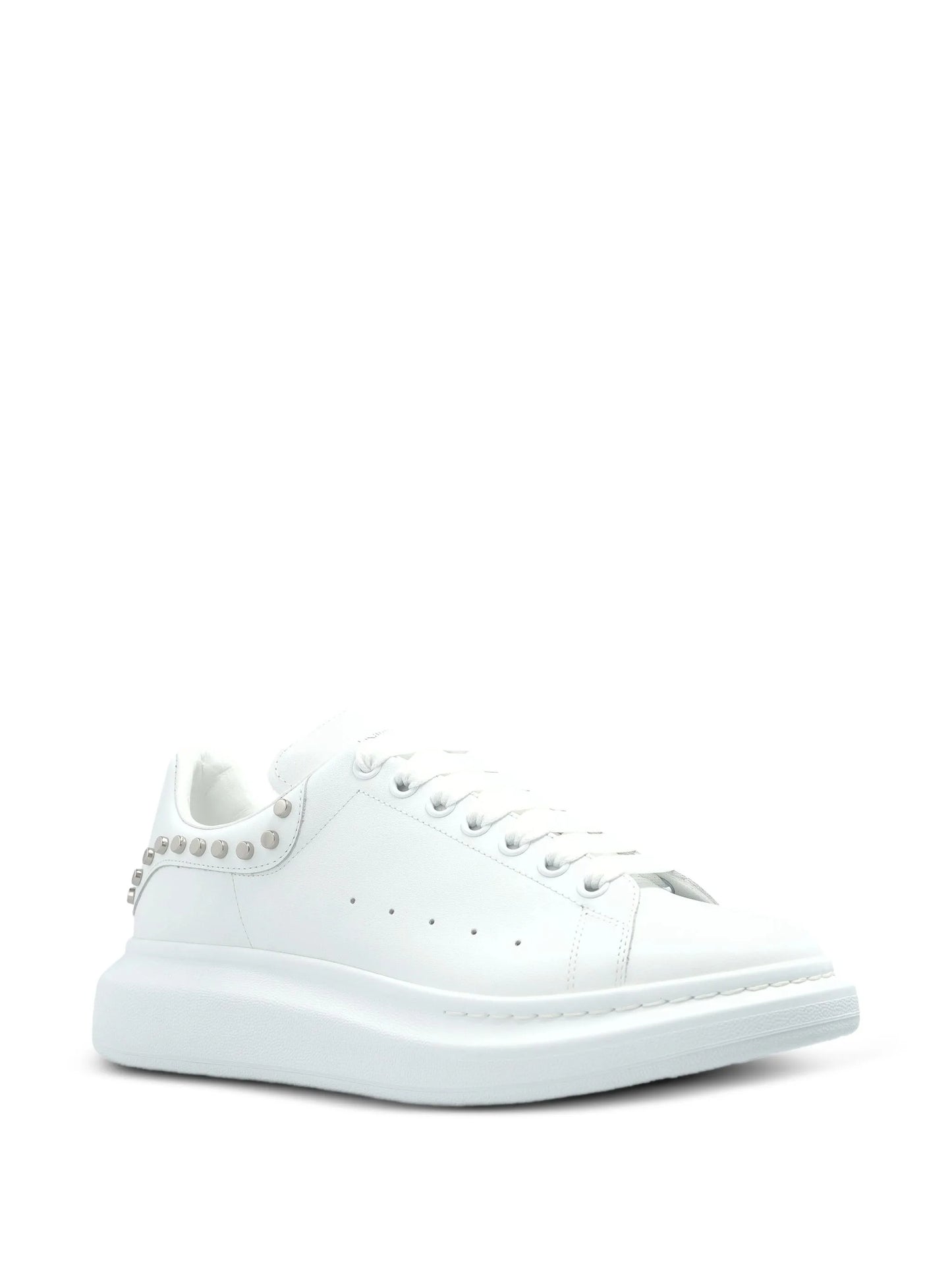 Alexander McQueen Oversized Stud-Embellished Sneakers – White Leather
