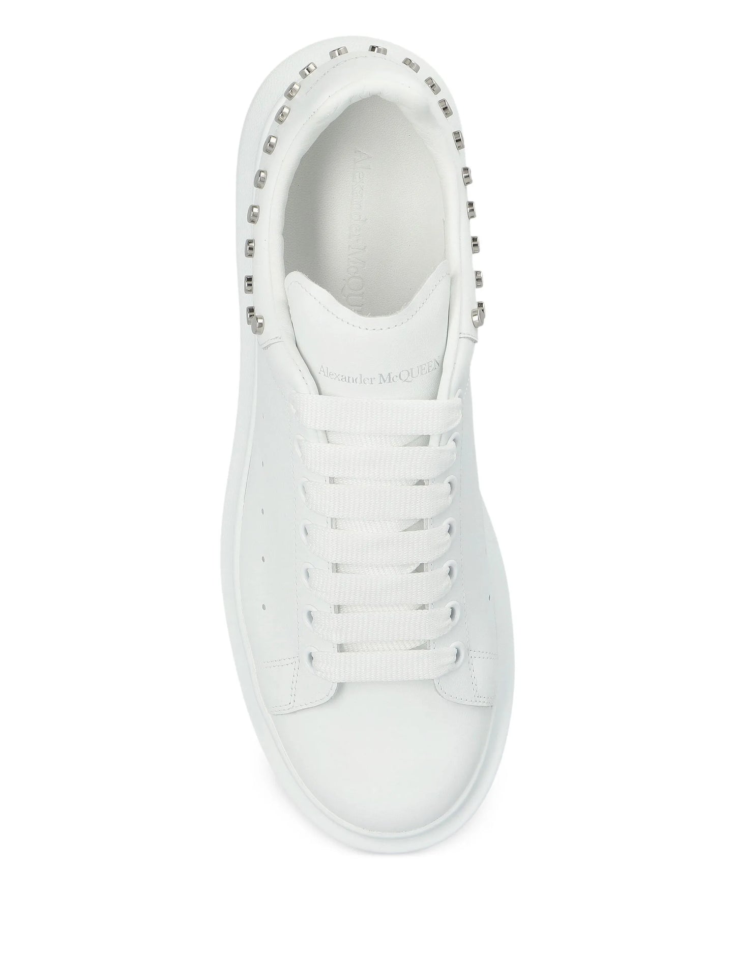 Alexander McQueen Oversized Stud-Embellished Sneakers – White Leather