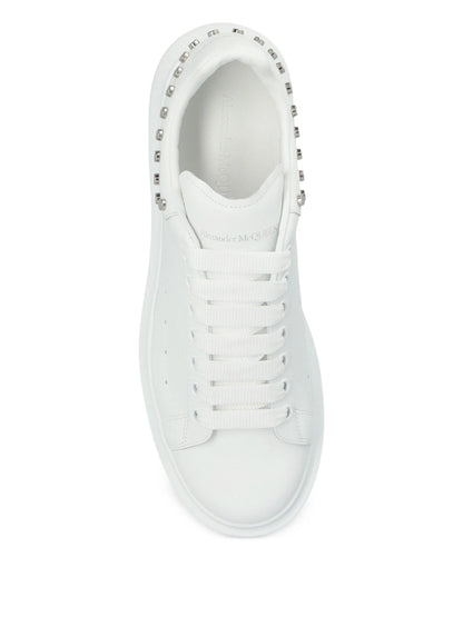 Alexander McQueen Oversized Stud-Embellished Sneakers – White Leather