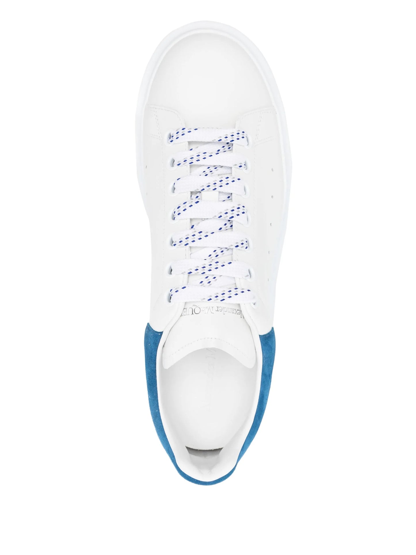 Sneakers Alexander McQueen bianche in pelle con tallone in suede