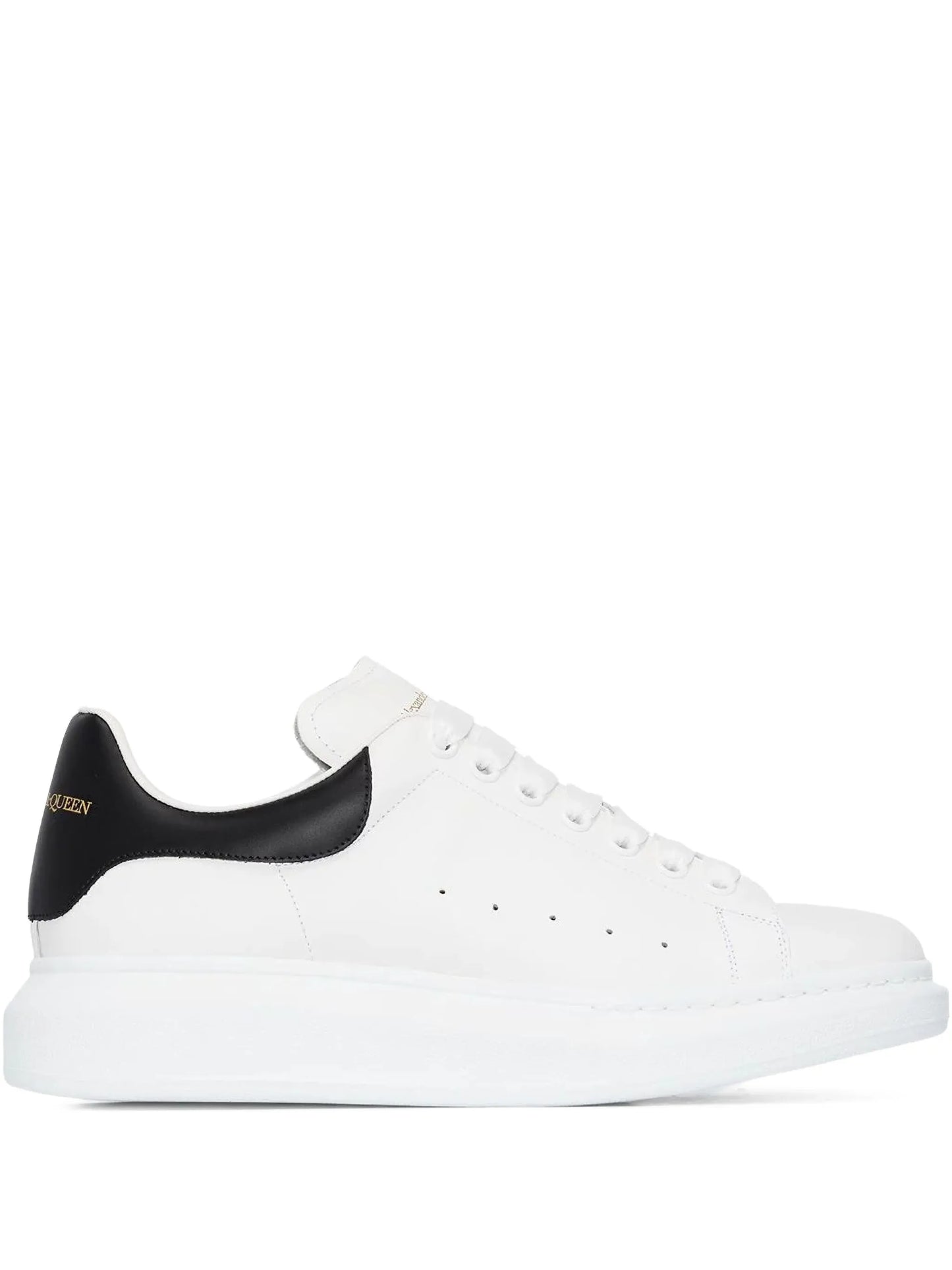 Sneakers Alexander McQueen bianche con tallone nero