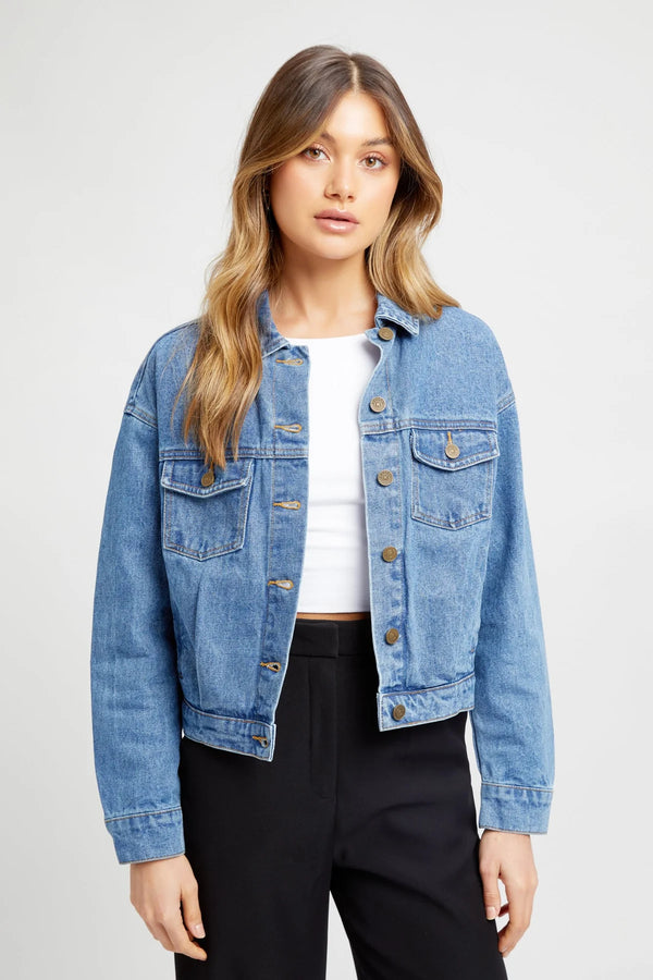 Washed Indigo Cotton Jacket – Casual Denim Outerwear