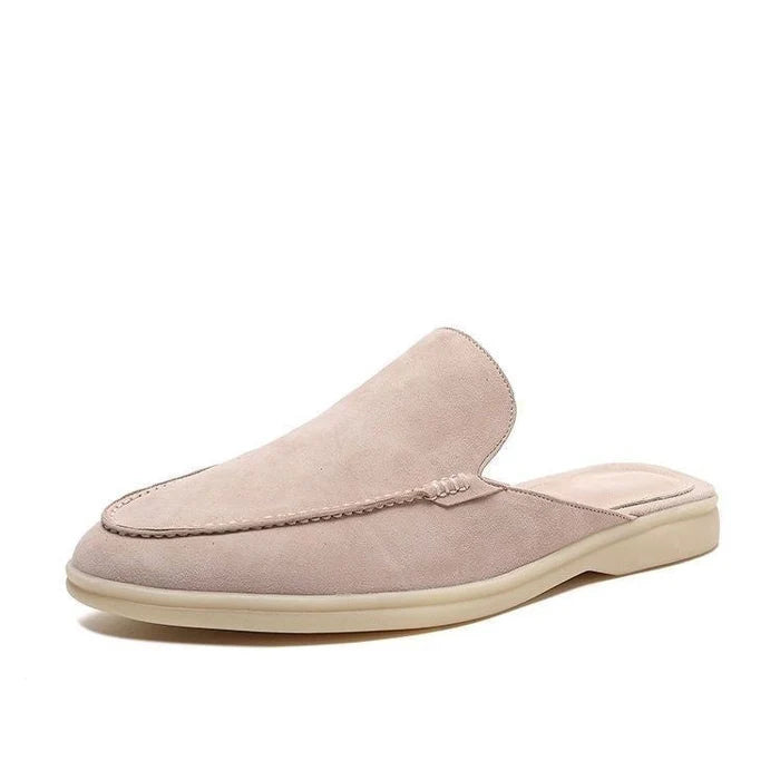 Pánské semišové nazouvací mokasíny bez paty – Letní slip-on boty