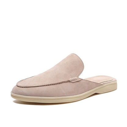 Pánské semišové nazouvací mokasíny bez paty – Letní slip-on boty