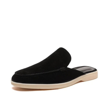 Pánské semišové nazouvací mokasíny bez paty – Letní slip-on boty